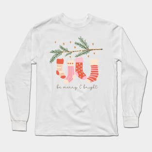 Hand Drawn Christmas Socks Funny Long Sleeve T-Shirt